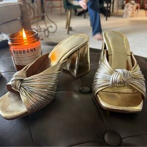 Jeffrey Campbell Gold Knotted Mules